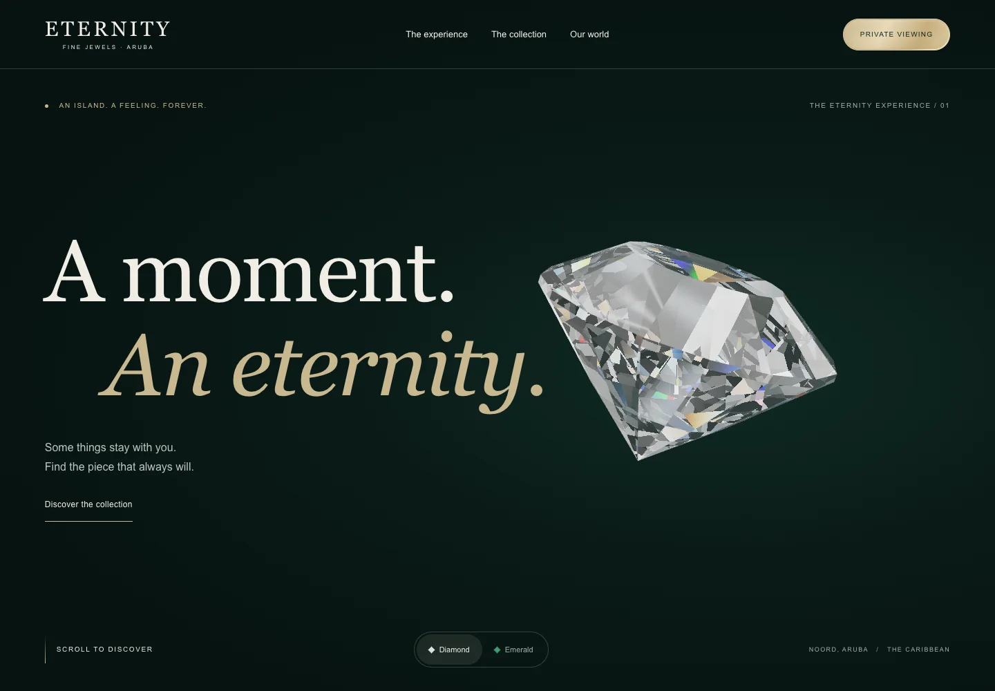 Eternity Fine Jewels 3D website presentation