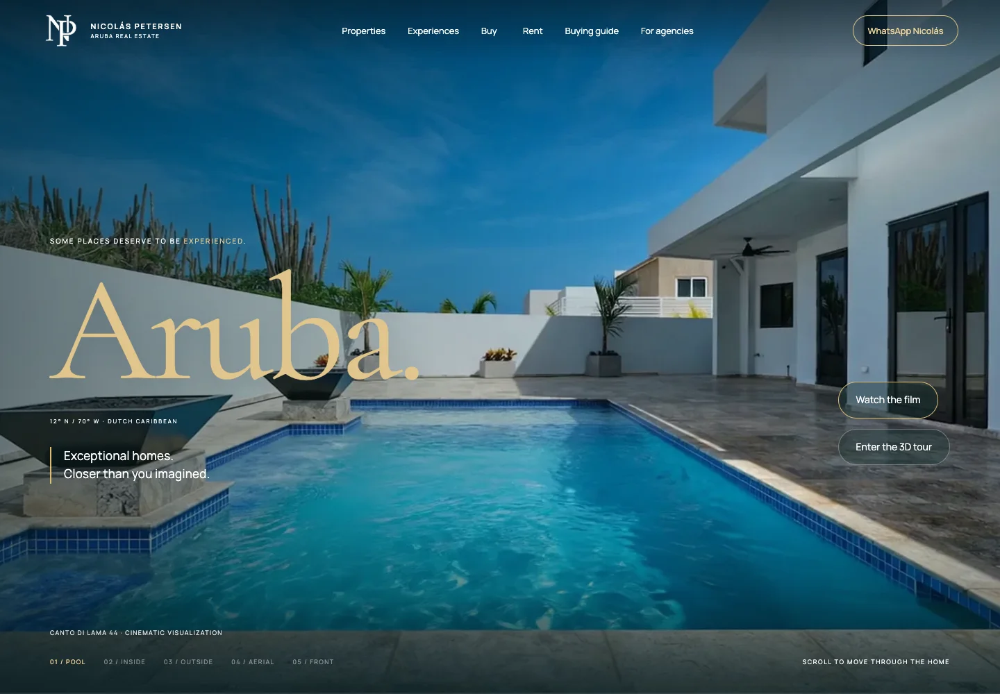 Nicolás Petersen real estate website in Aruba